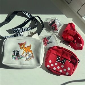 Disney Bambi and Minnie Mouse Kids Bag Set - White and Red